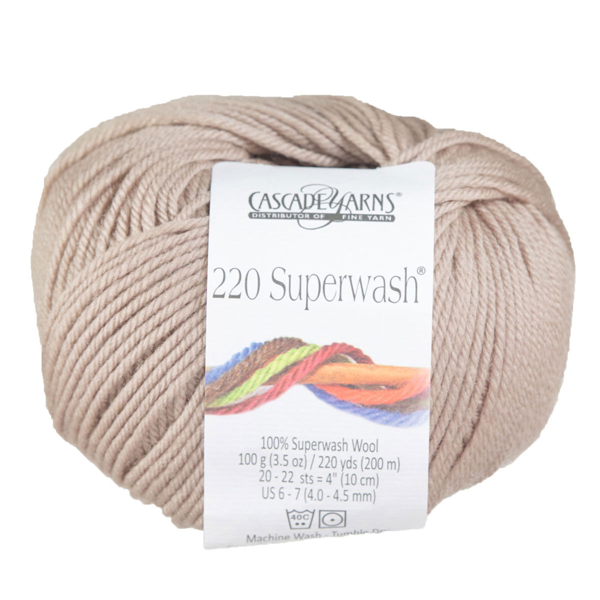Cascade Yarns 220 Superwash Yarn - 0873 Extra Creme Cafe - Zoom Image
