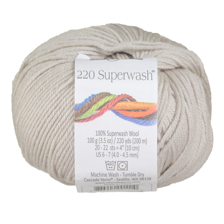 Cascade Yarns 220 Superwash Yarn - 0875 Feather Grey - Zoom Image