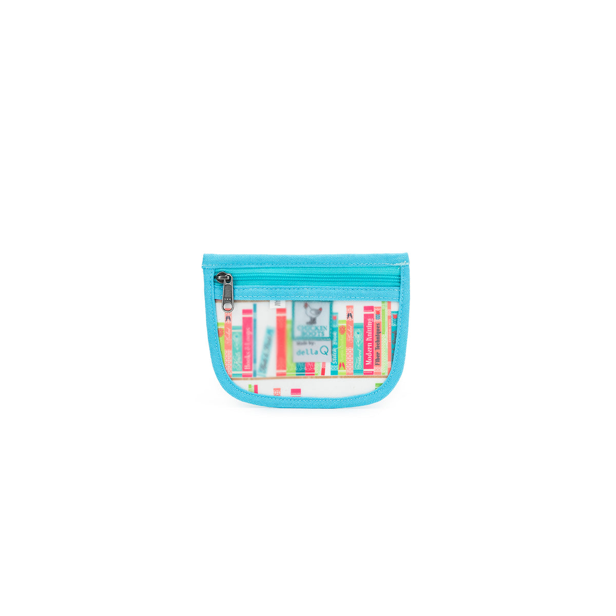 della Q Chicken Boots Stitch Marker Pouch - *Linen - Library - Sky
