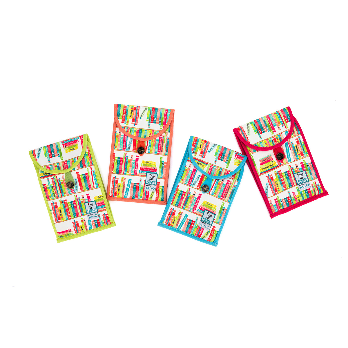 della Q Chicken Boots Accordion Circular Needle Pouch - *Linen - Library - Lime
