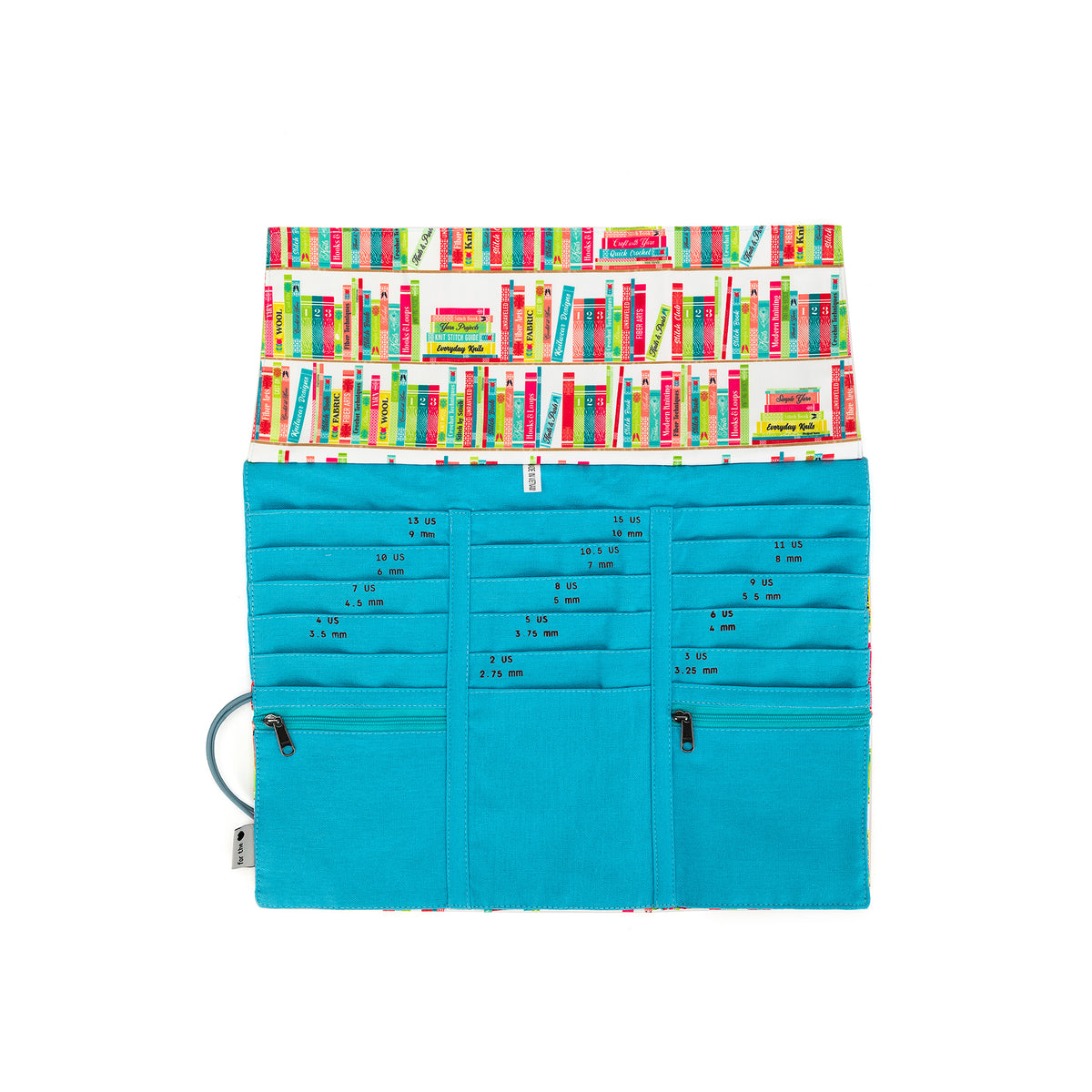della Q Tri-Fold Circular Needle Case - 1145 - *Linen - Library - Sky
