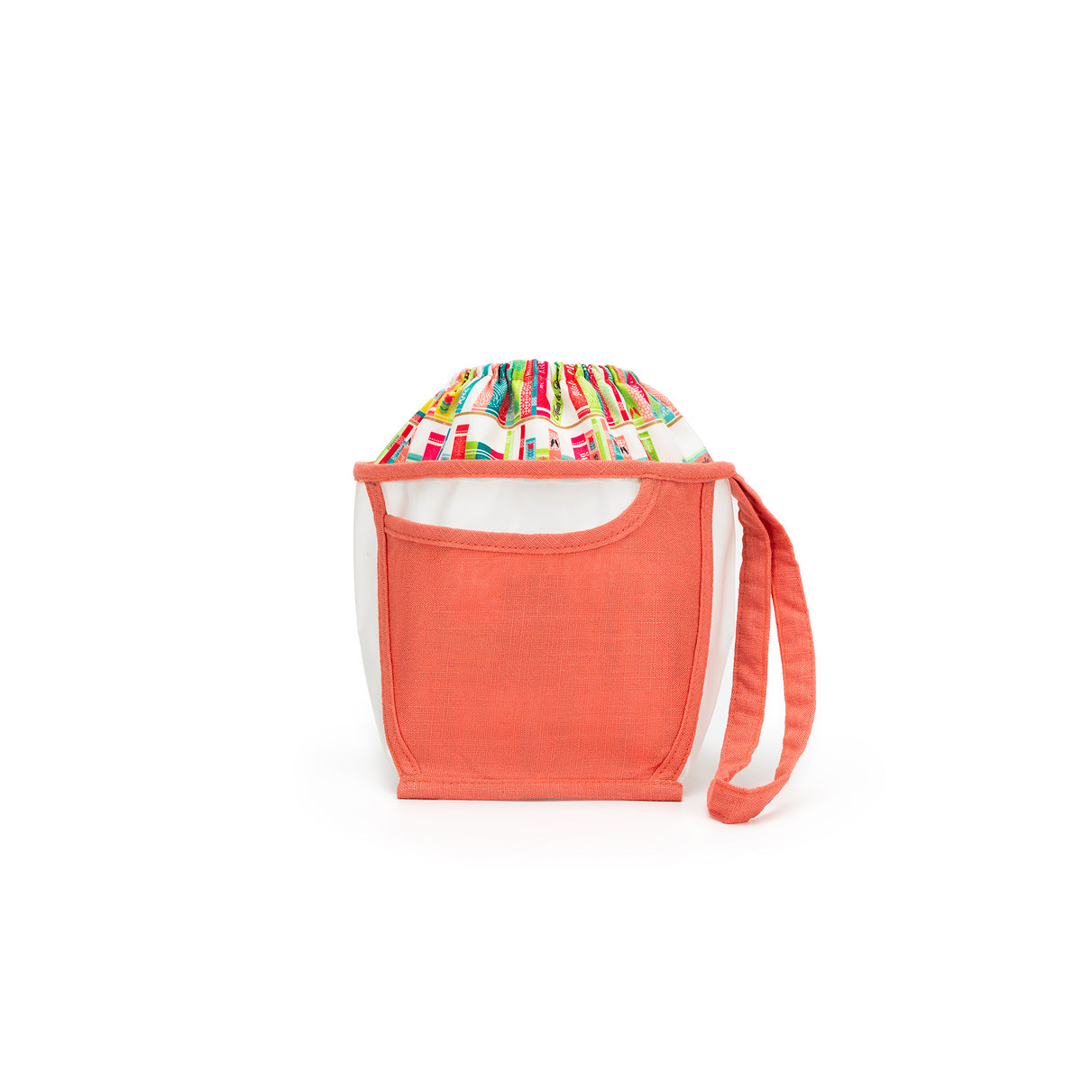 della Q Chicken Boots Clear Wristlet - *Linen - Library - Coral
