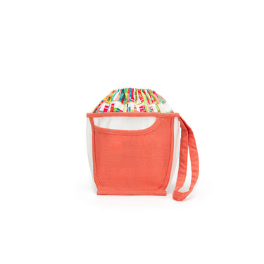 della Q Chicken Boots Clear Wristlet - *Linen - Library - Coral