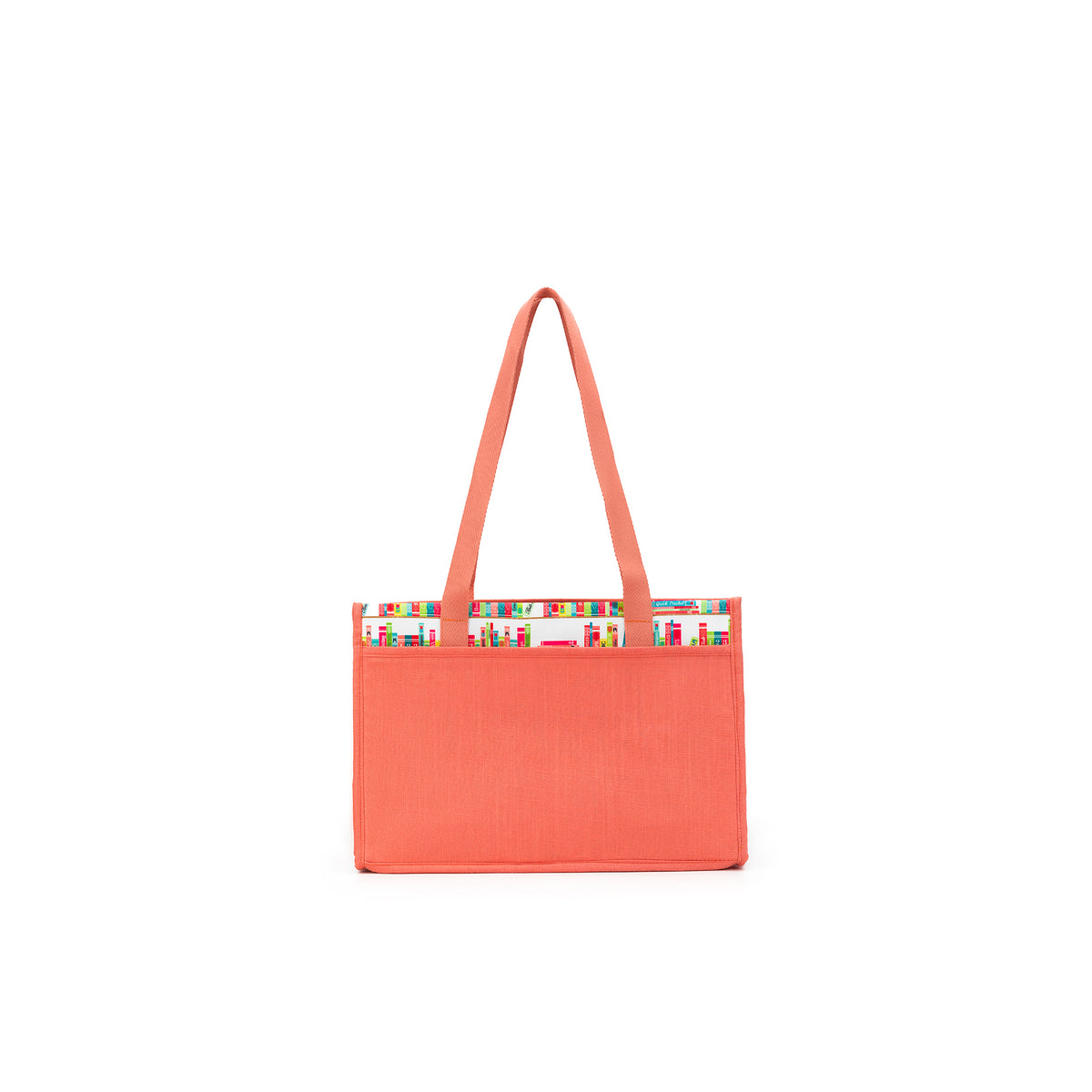 della Q Chicken Boots Project Bag - *Linen - Library - Coral
