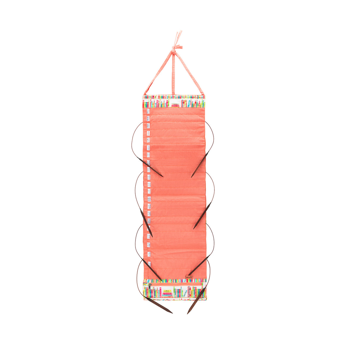 della Q Hanging Circular Needle Organizer - 142-1 - *Linen - Library - Coral
