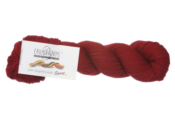 Cascade Yarns 220 Superwash Sport Yarn - 0893 Ruby - Extra Image