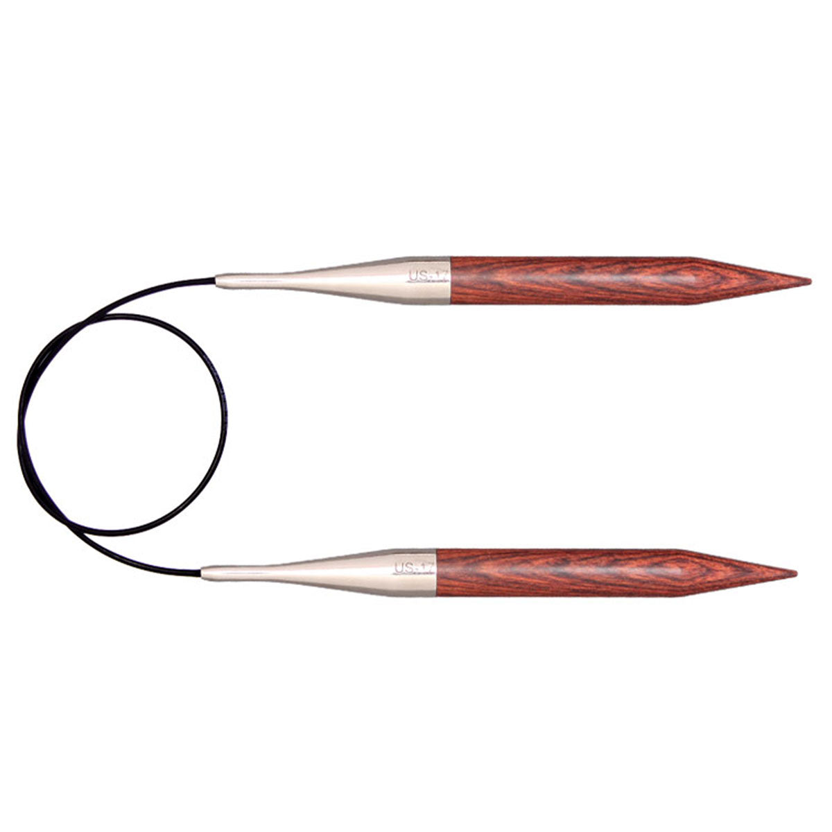 KnitPro Dreamz Fixed Circular Needles - US 1.5 - 40" Burgundy Rose - Extra Image
