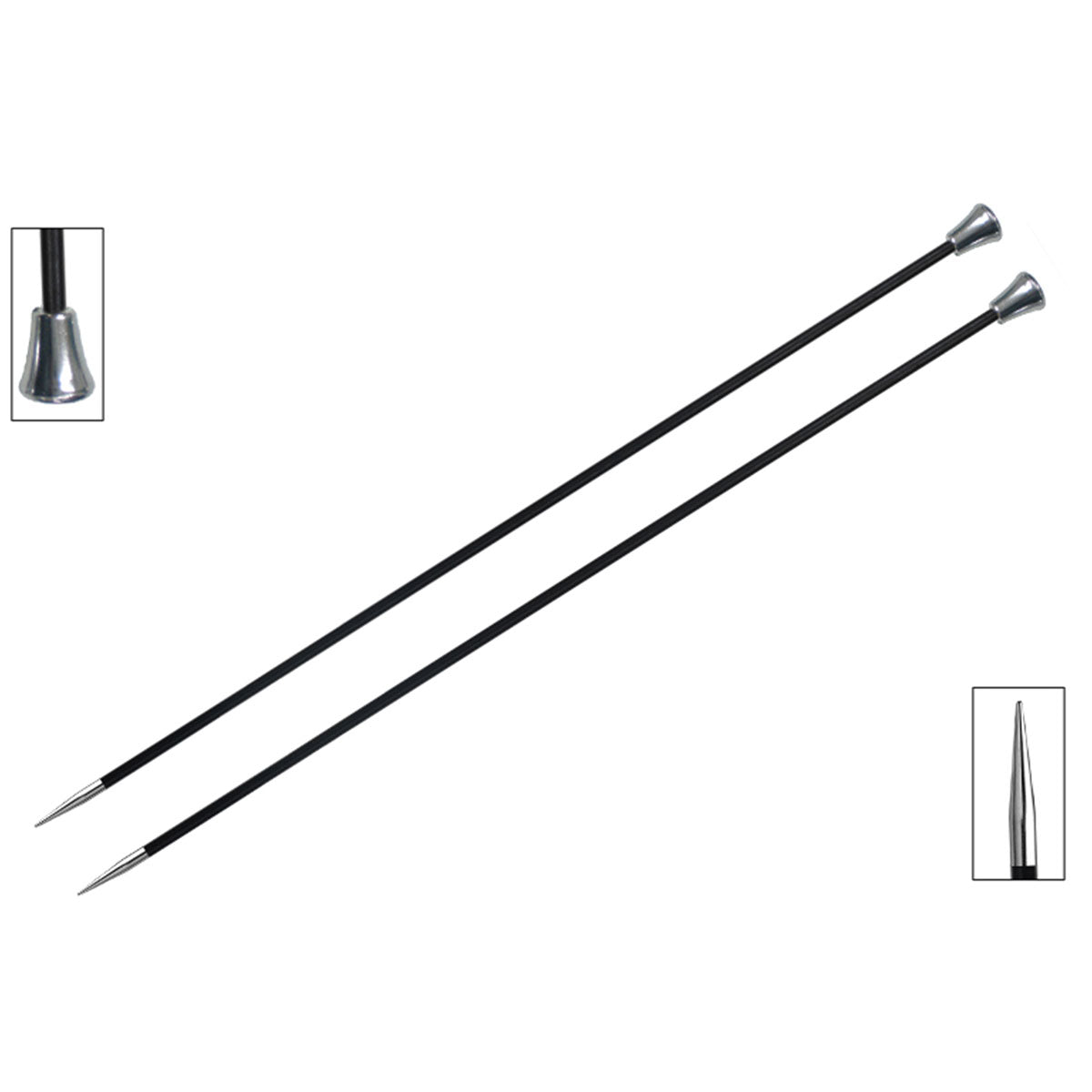 KnitPro Karbonz Single Point Needles - US 3 (3.25mm) - 10" - Extra Image
