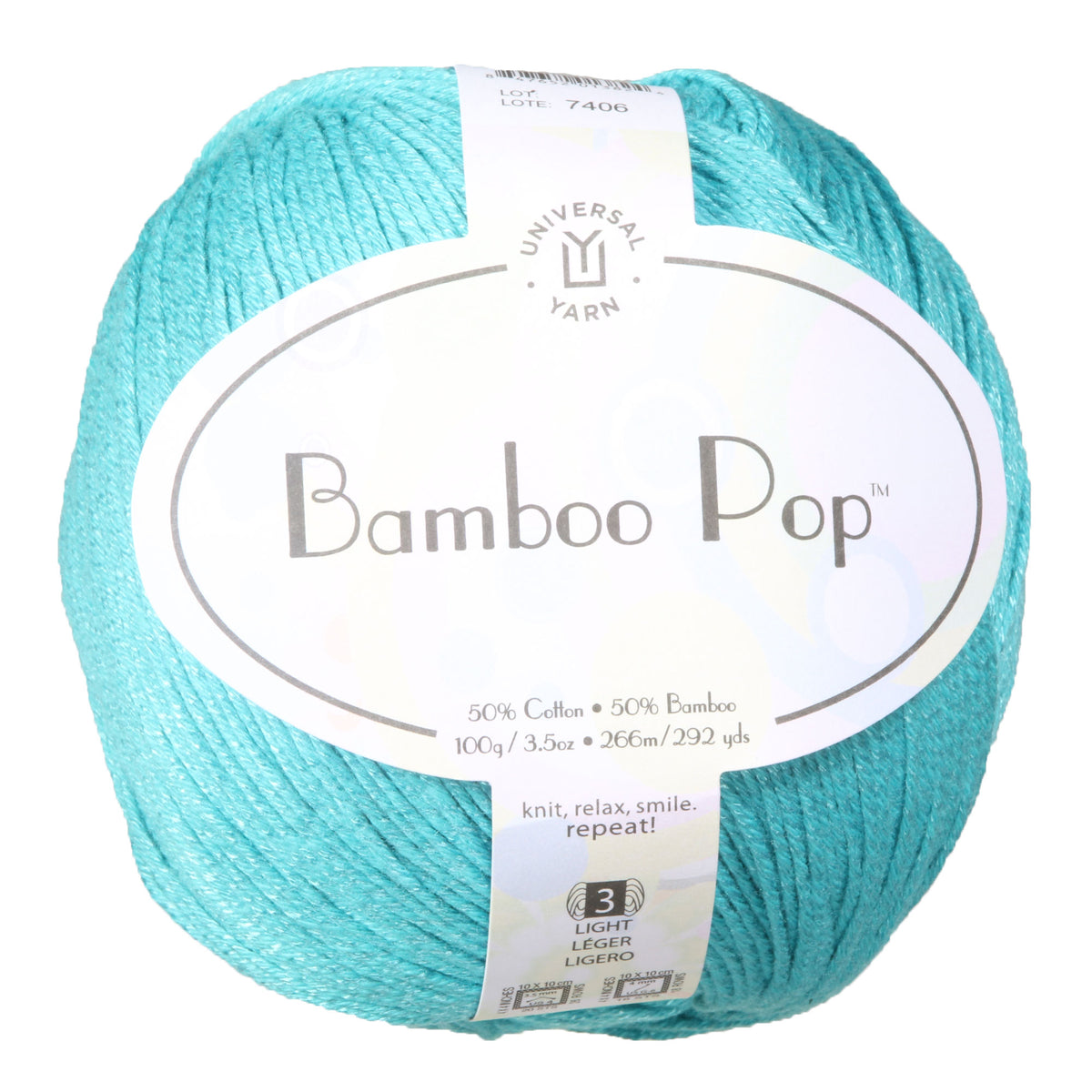 Universal Yarn Bamboo Pop Yarn - 106 Turquoise - Zoom Image

