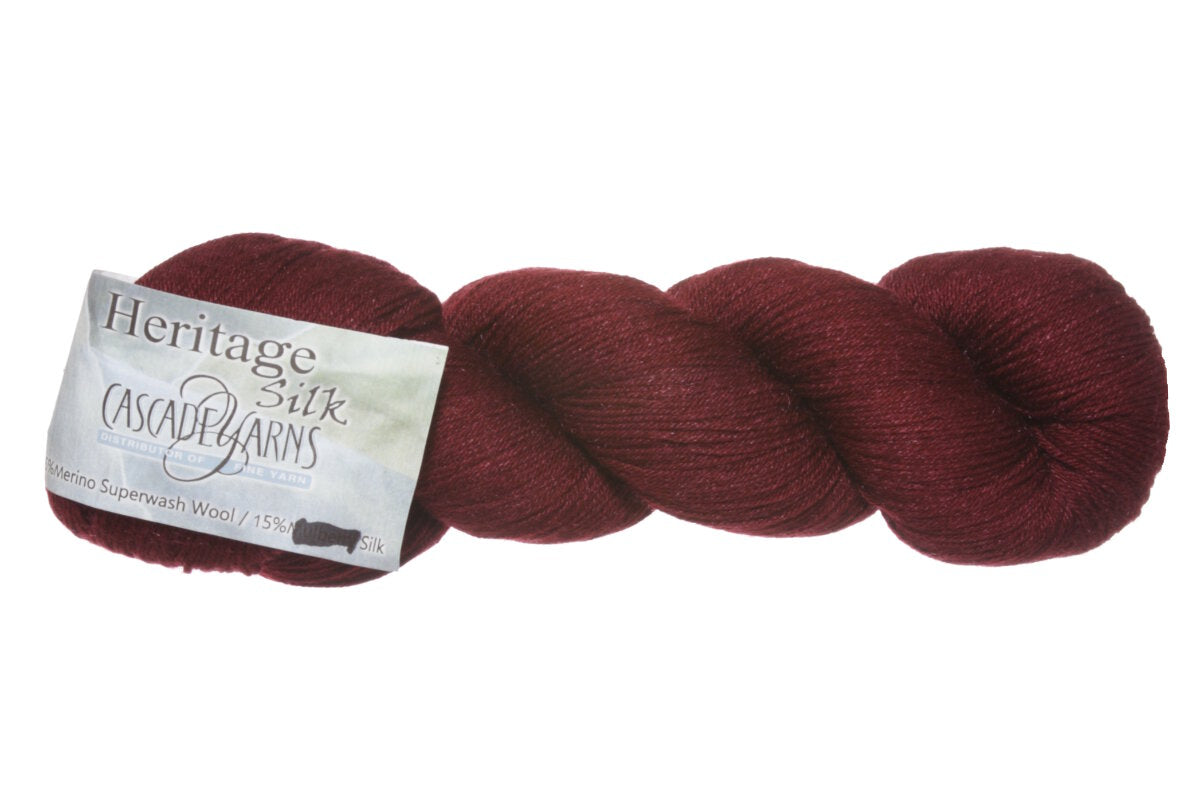 Cascade Yarns Heritage Silk Yarn - 5663 Wine - Extra Image
