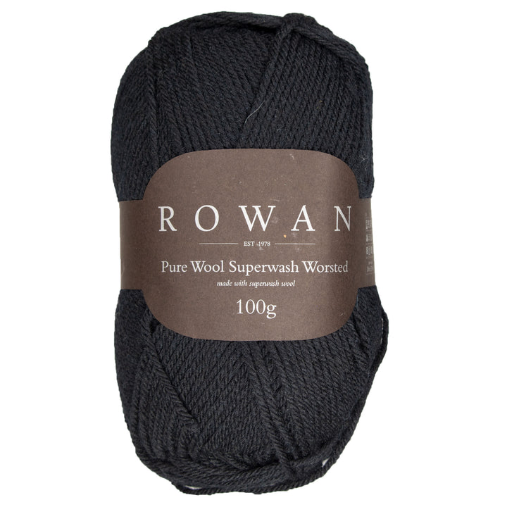 Rowan Pure Wool Superwash Worsted Yarn - 109 Black - Zoom Image