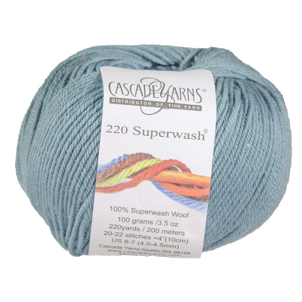 Cascade Yarns 220 Superwash Yarn - 0204 Smoke Blue - Zoom Image