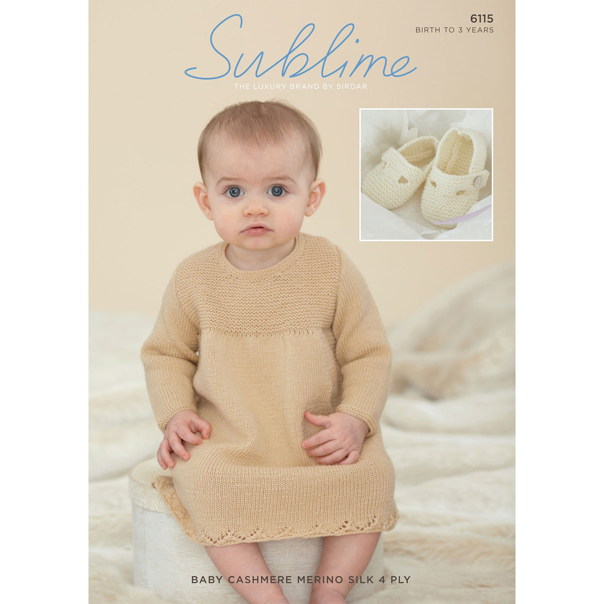 Sublime Baby Cashmere Merino Silk 4 ply Patterns - 6115 Dress & Shoes - PDF Download
