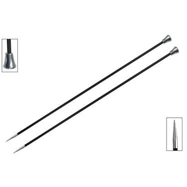 KnitPro Karbonz Single Point Needles - US 1.5 (2.5mm) - 14" - Zoom Image