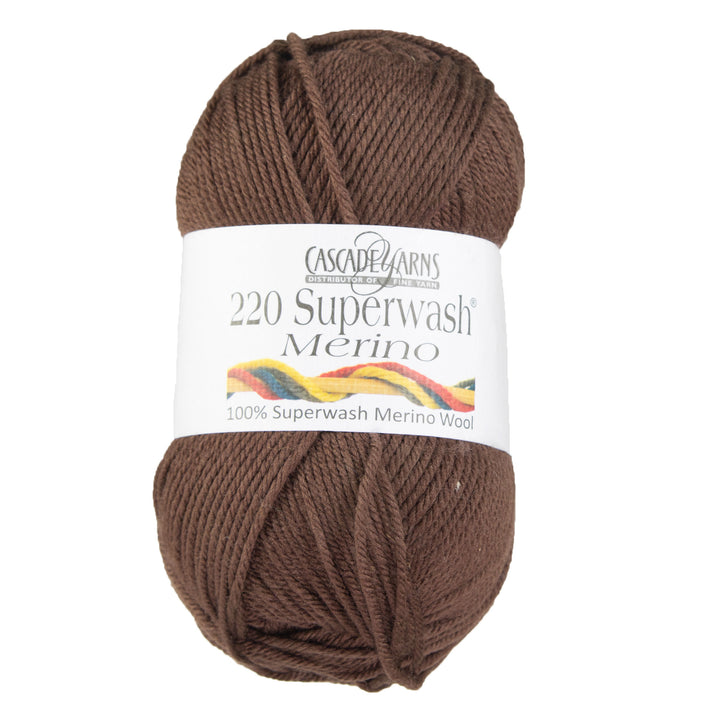 Cascade Yarns 220 Superwash Merino Yarn - 003 Rich Brown - Zoom Image