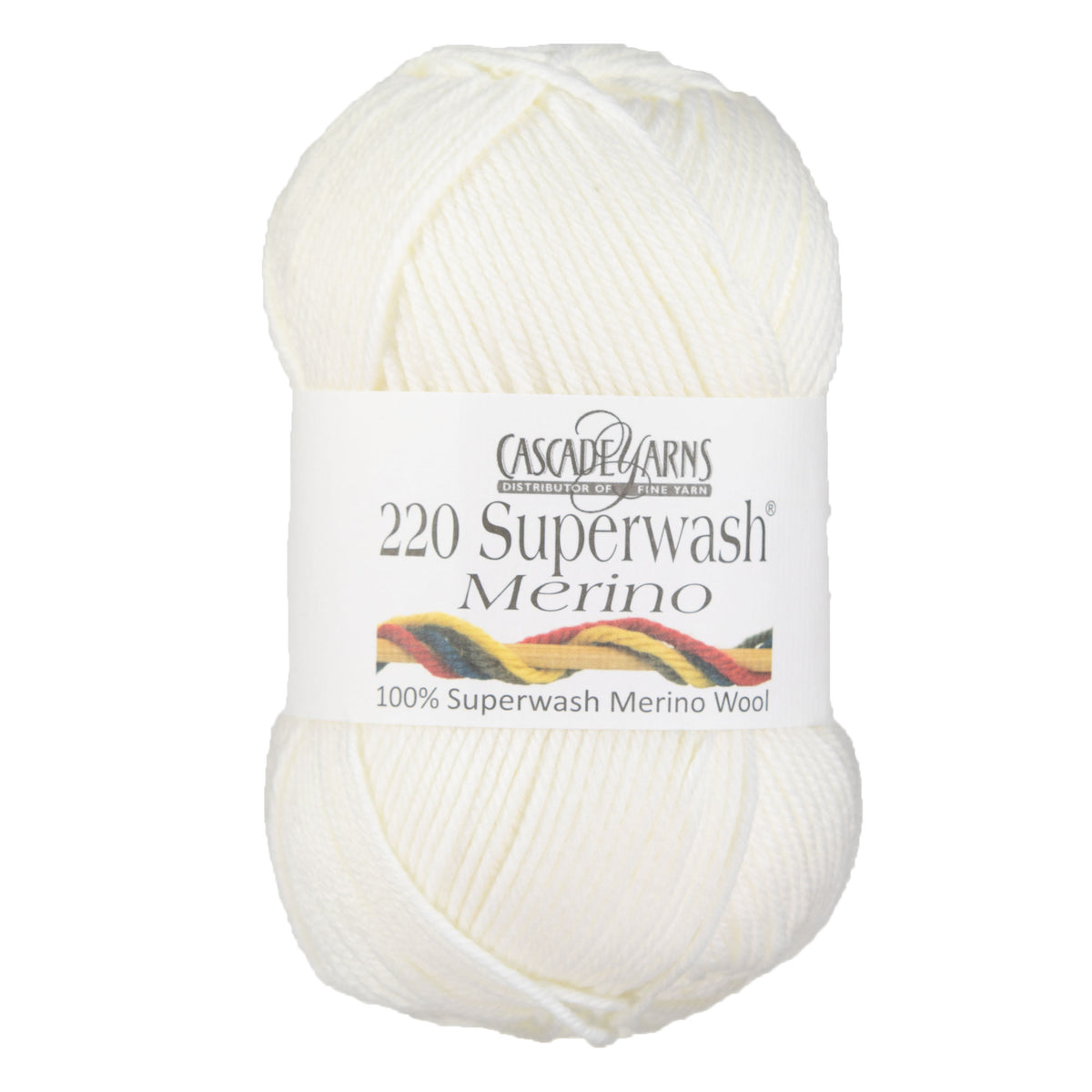 Cascade Yarns 220 Superwash Merino Yarn - 025 White - Zoom Image
