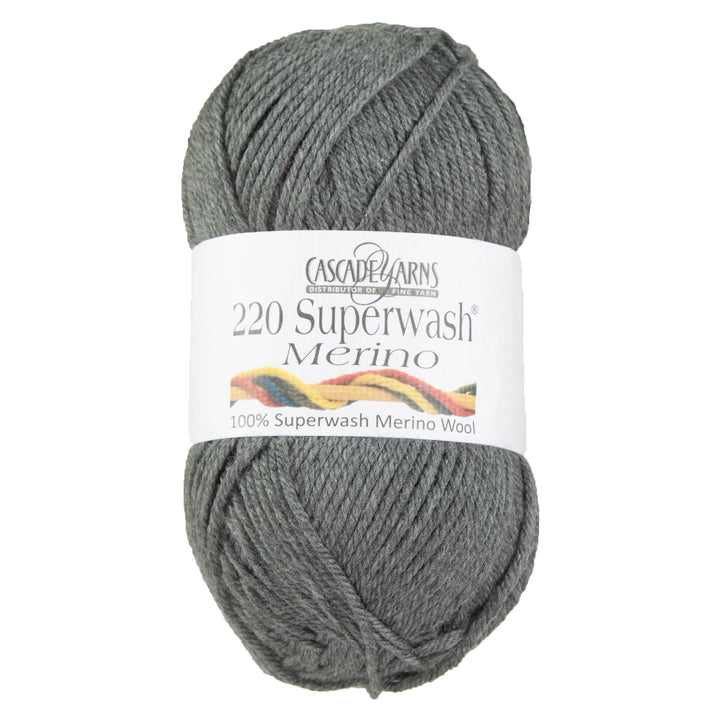 Cascade Yarns 220 Superwash Merino Yarn - 027 Charcoal Heather - Zoom Image
