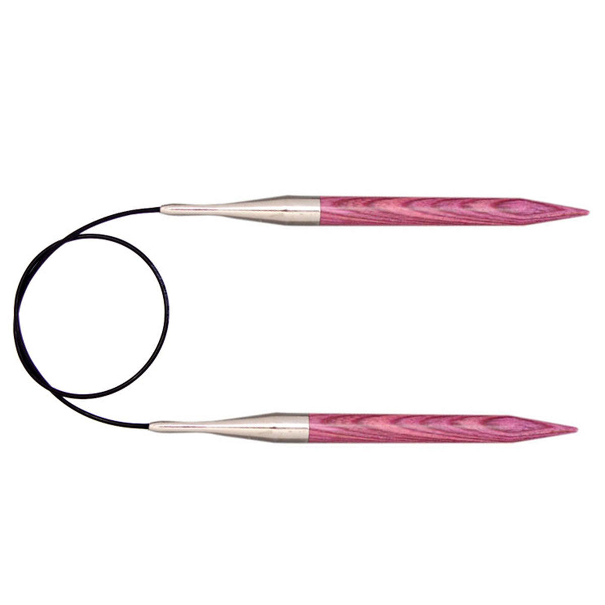 KnitPro Dreamz Fixed Circular Needles - US 6 - 10" Fuchsia Fan - Extra Image
