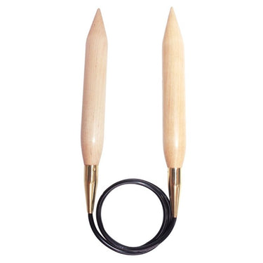 KnitPro Jumbo Birch Fixed Circular Needles - US 50 (25.0mm) - 47" - Extra Image