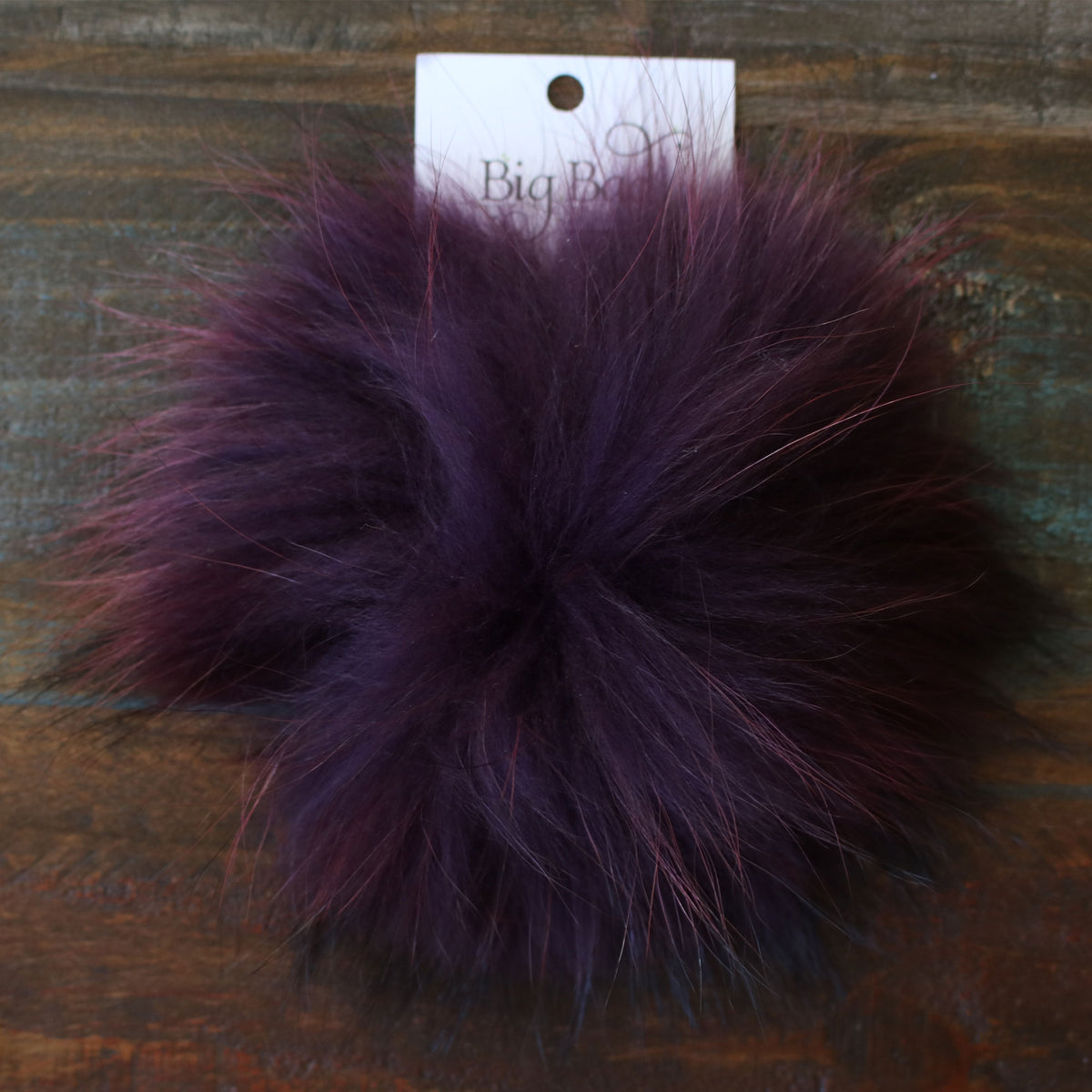 Big Bad Wool Pompoms - Raccoon - Eggplant (6") - Zoom Image
