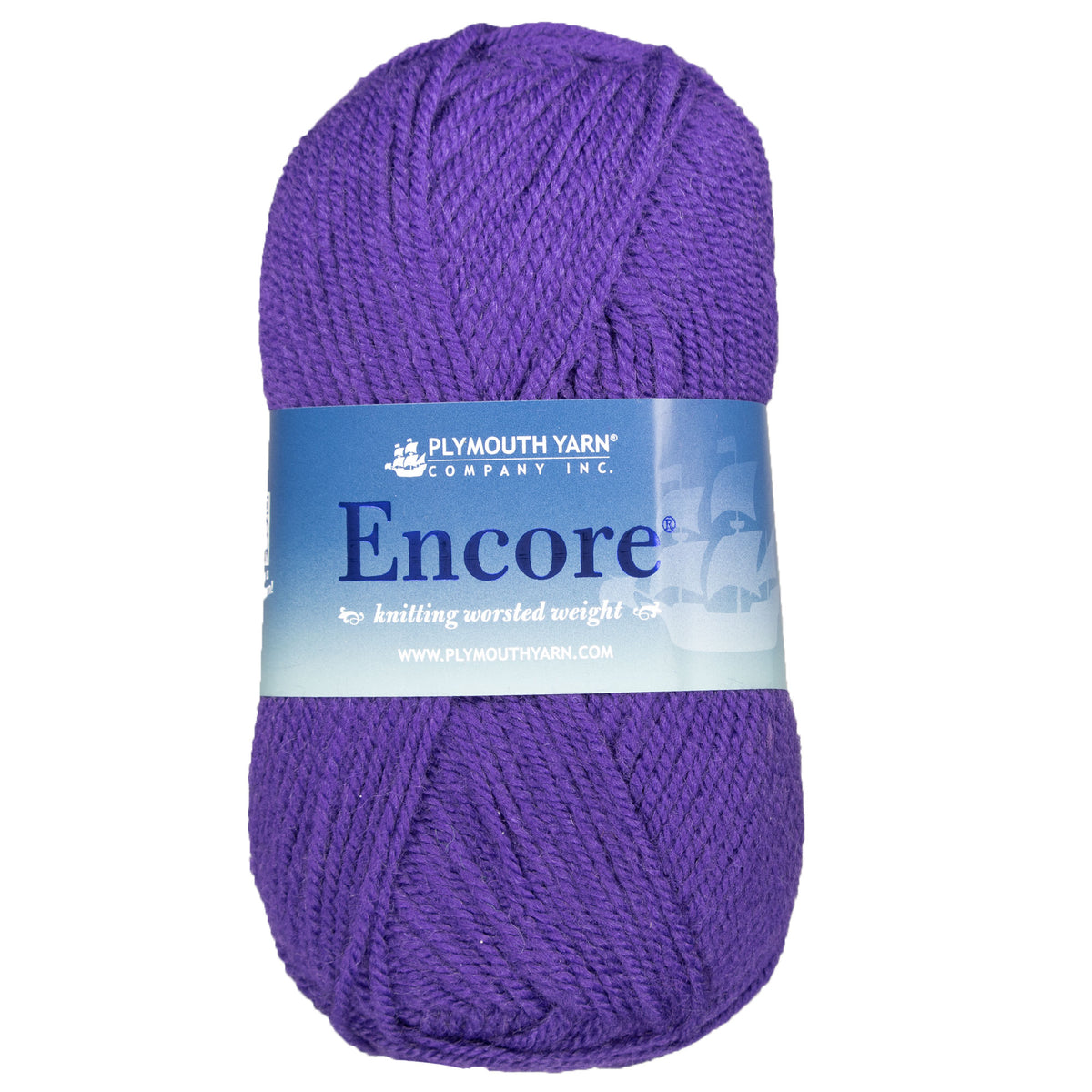 Plymouth Yarn Encore Worsted Yarn - 1606 Purple Bell - Zoom Image

