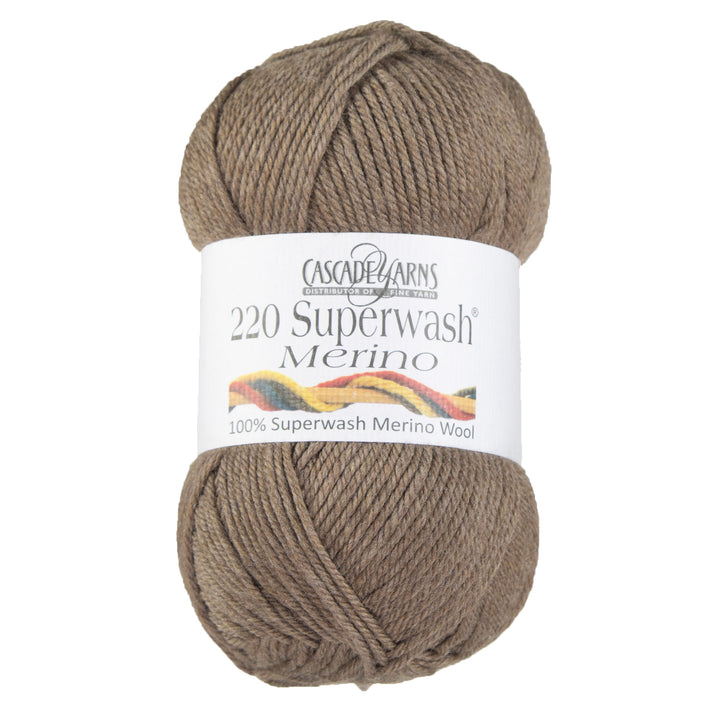 Cascade Yarns 220 Superwash Merino Yarn - 039 Walnut Heather - Zoom Image
