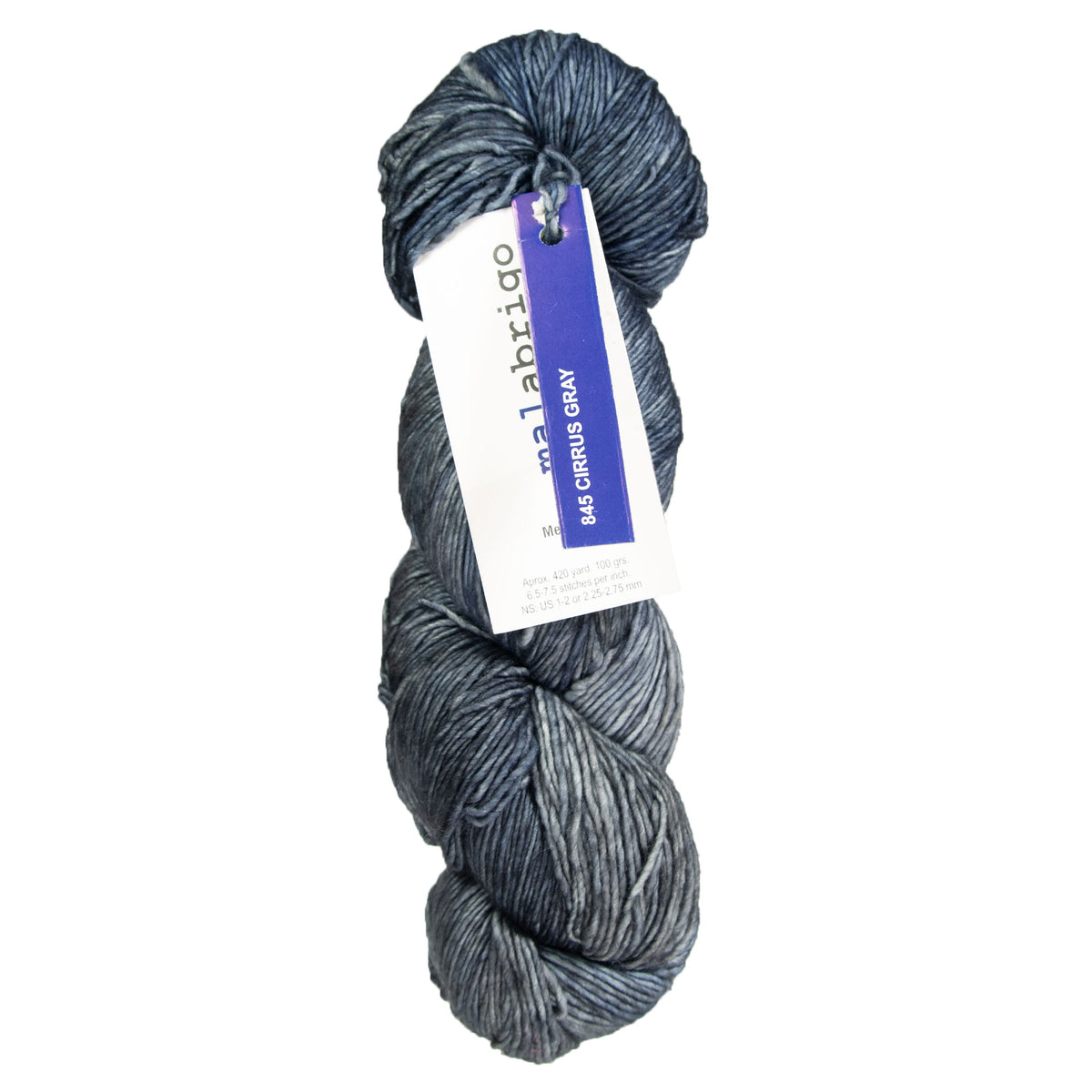 Malabrigo Mechita Yarn - 845 Cirrus Gray - Zoom Image
