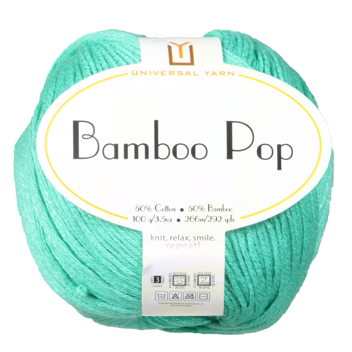 Universal Yarn Bamboo Pop Yarn - 124 Tropical Green - Zoom Image
