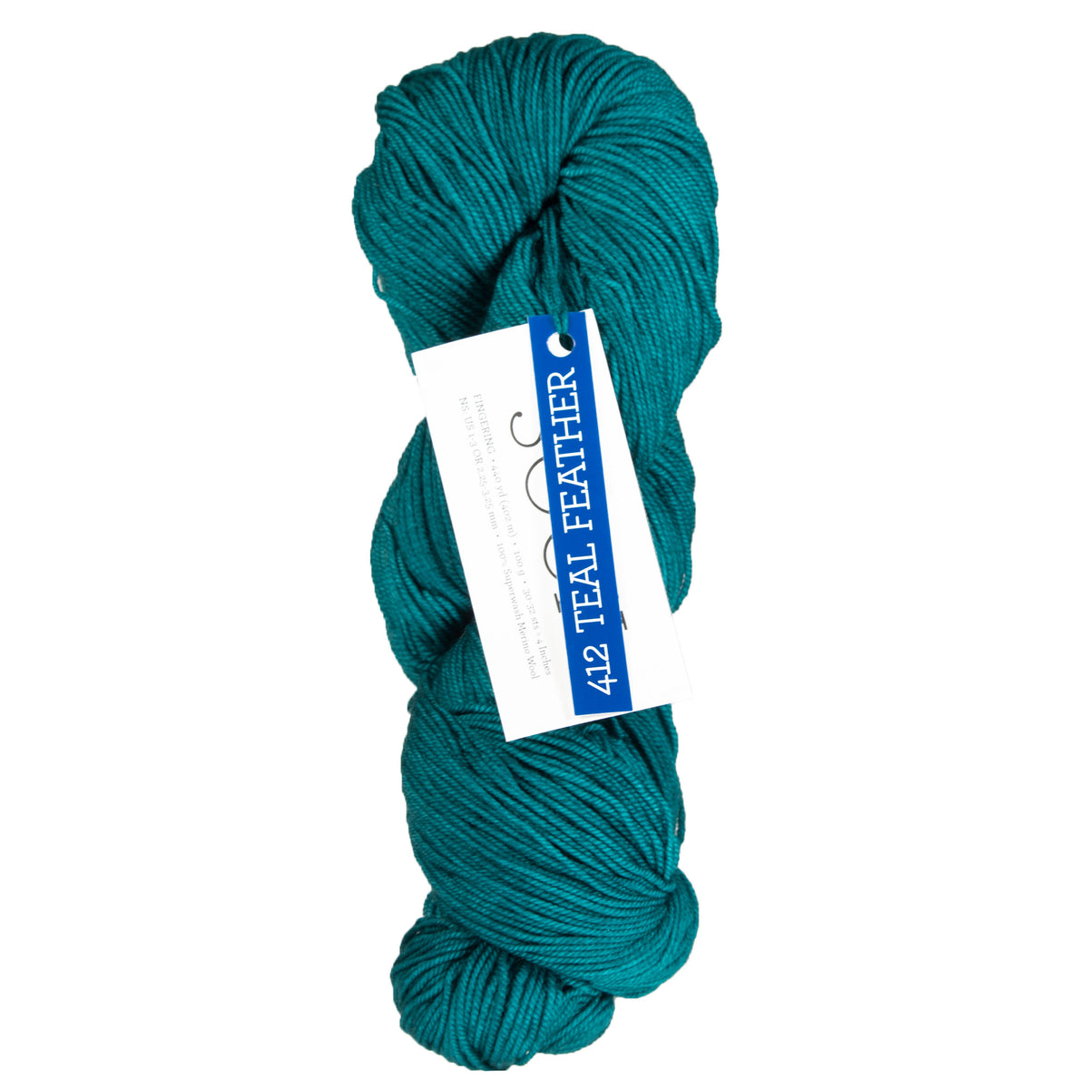 Malabrigo Sock Yarn - 412 Teal Feather - Zoom Image
