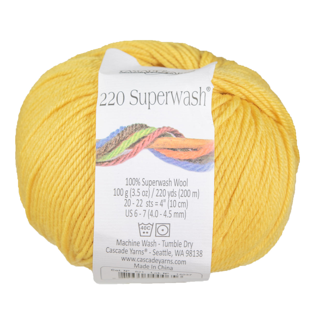 Cascade Yarns 220 Superwash Yarn - 0821 Daffodil - Zoom Image