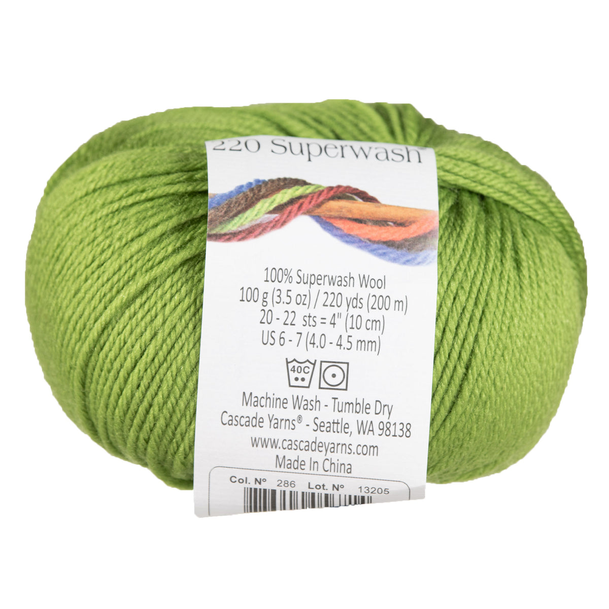 Cascade Yarns 220 Superwash Yarn - 0286 Peridot - Zoom Image
