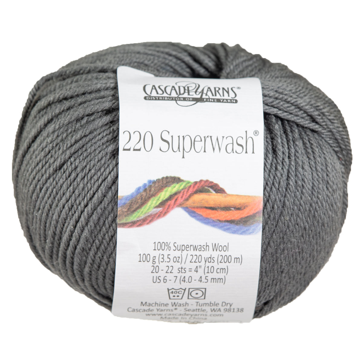 Cascade Yarns 220 Superwash Yarn - 0816 Gray - Zoom Image