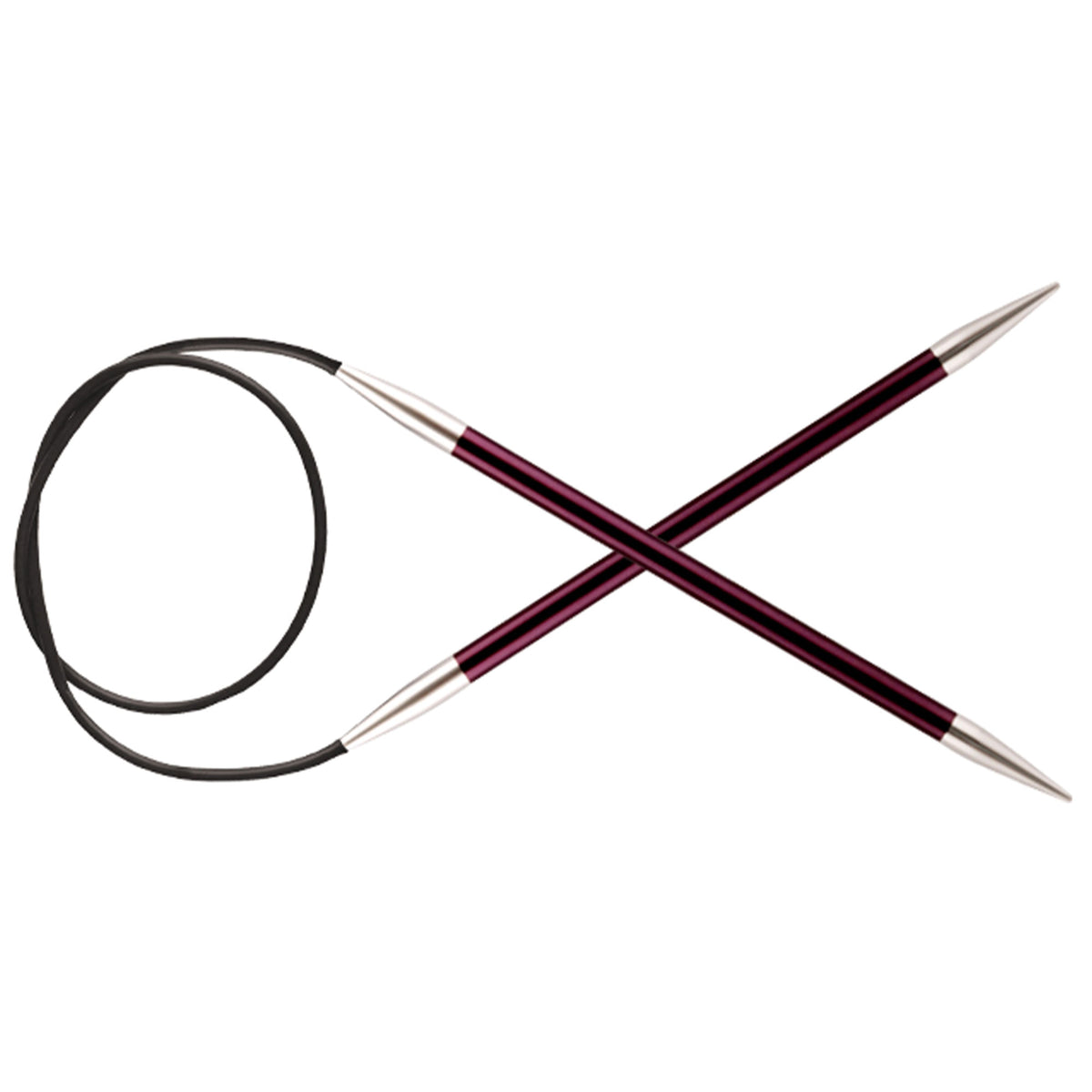 KnitPro Zing Fixed Circular Needles - US 10 (6.0mm) - 32" Purple Velvet - Zoom Image
