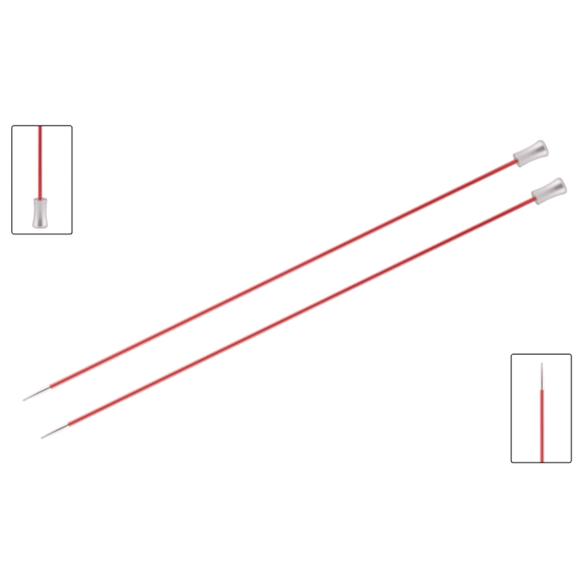 KnitPro Zing Single Pointed Needles - US 0 (2.0mm) - 10" Coral - Zoom Image
