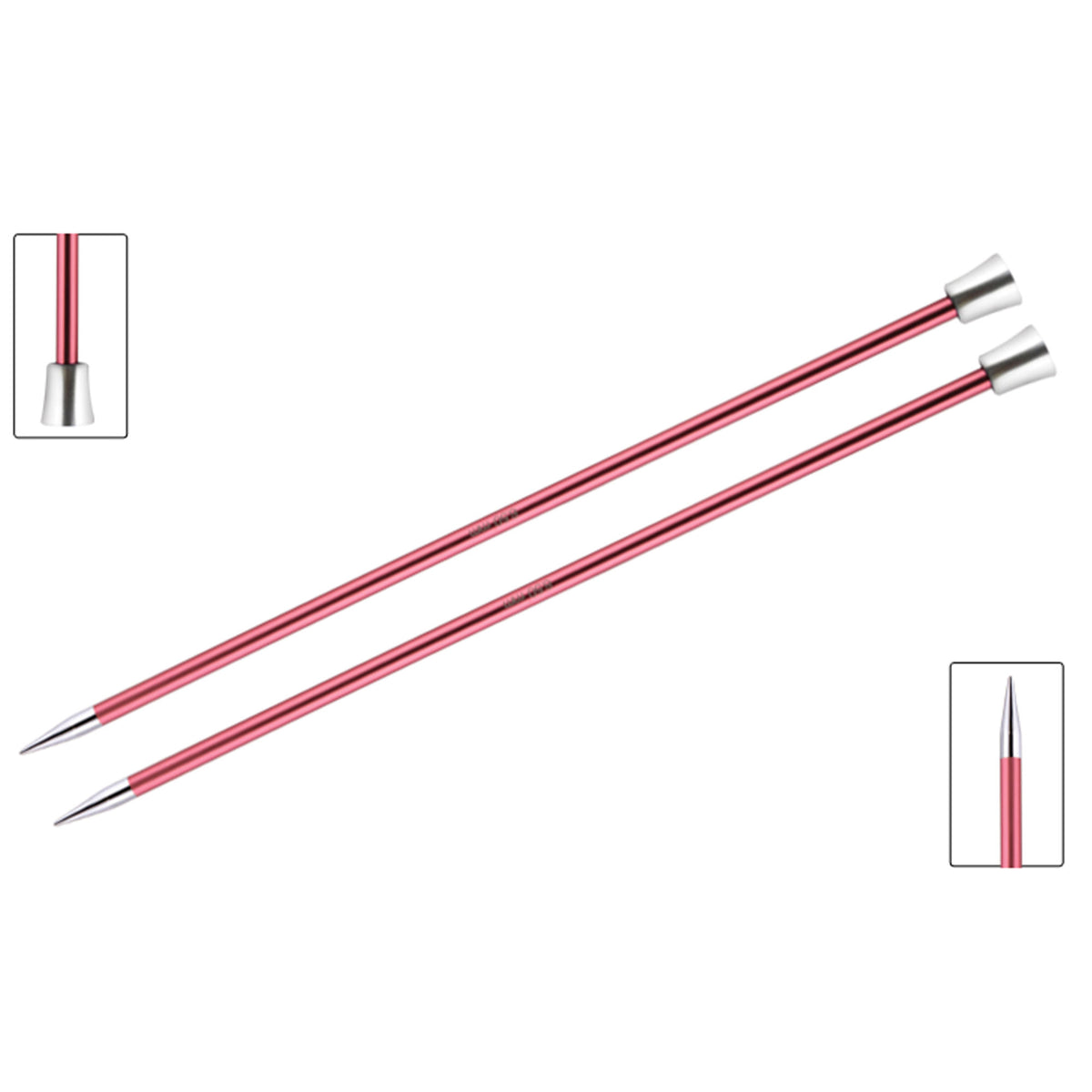 KnitPro Zing Single Pointed Needles - US 10.5 (6.5mm) - 10" Coral - Zoom Image
