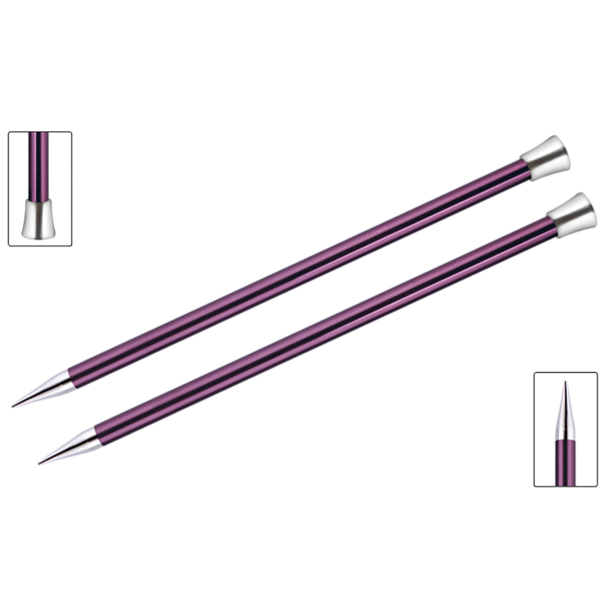 KnitPro Zing Single Pointed Needles - US 17 (12.0mm) - 10" Purple Velvet - Zoom Image
