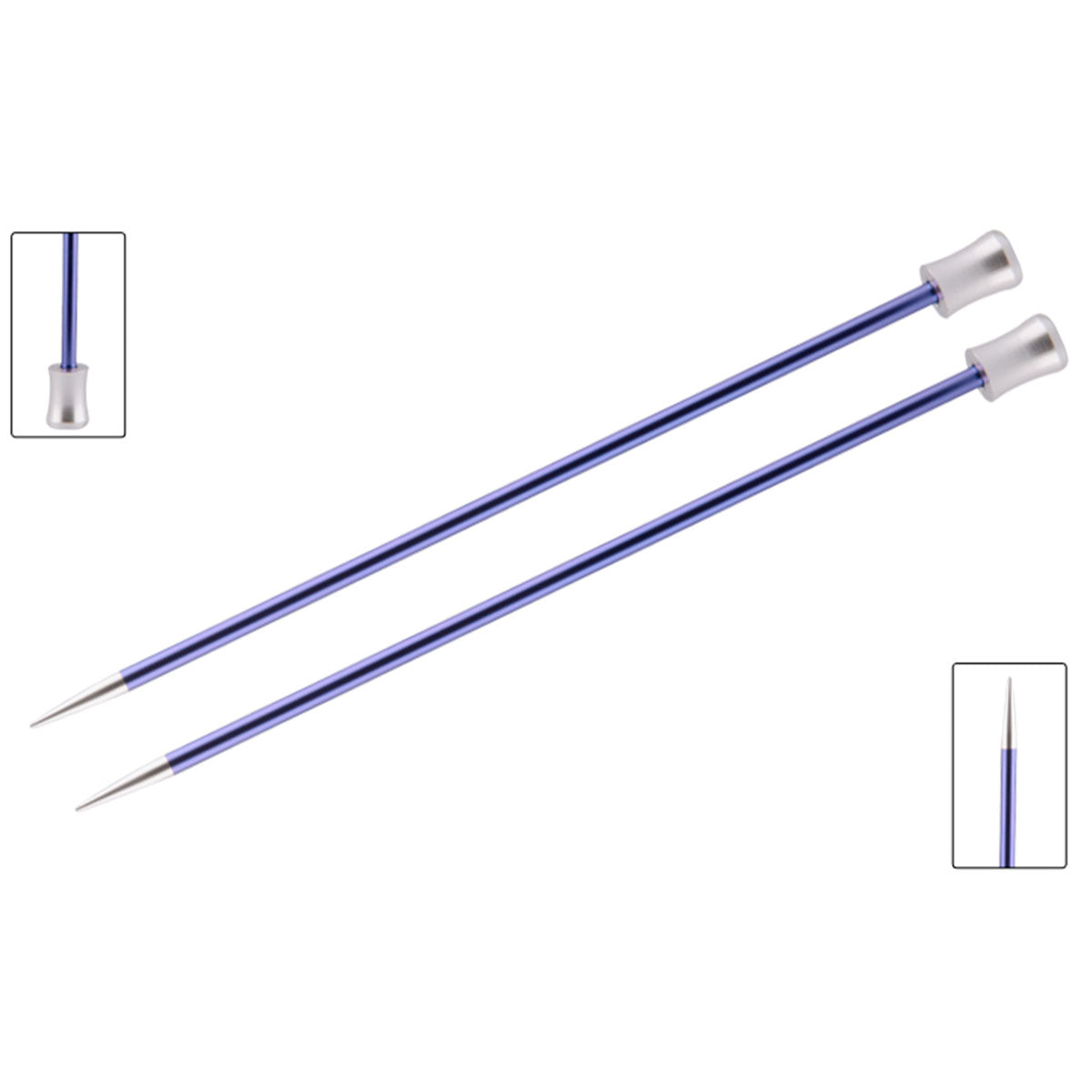 KnitPro Zing Single Pointed Needles - US 7 (4.5mm) - 14" Iolite - Extra Image
