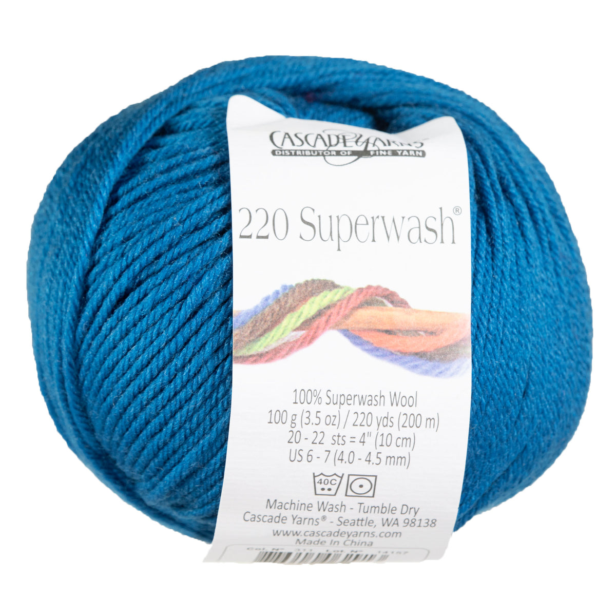 Cascade Yarns 220 Superwash Yarn - 0311 Blue Sapphire - Zoom Image
