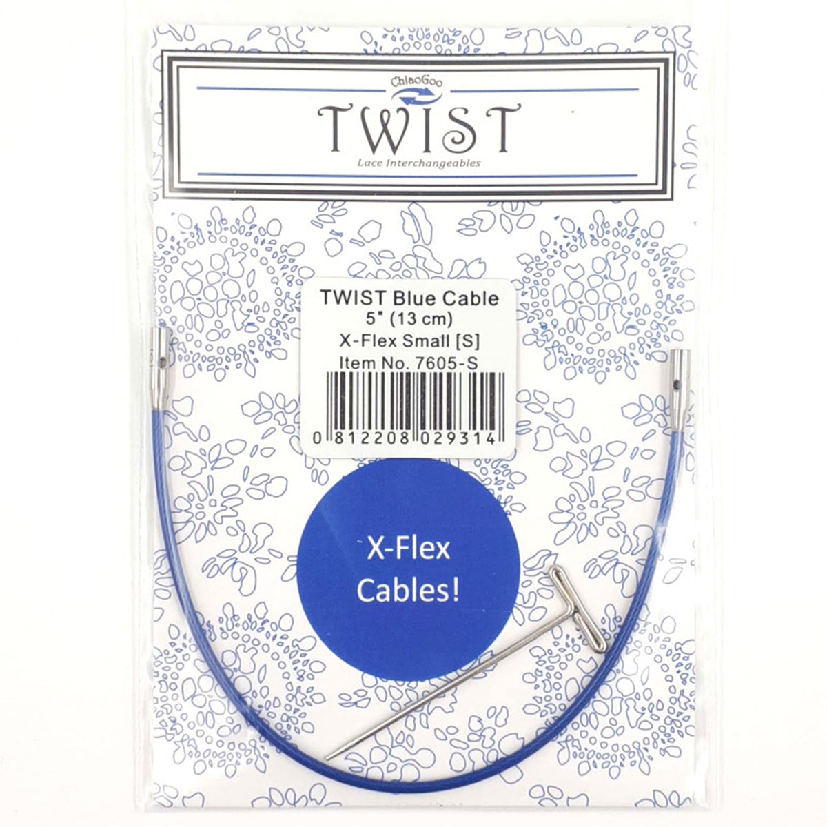 ChiaoGoo TWIST Blue X-Flex Cables Needles - 5" (13 cm) [S] - Zoom Image
