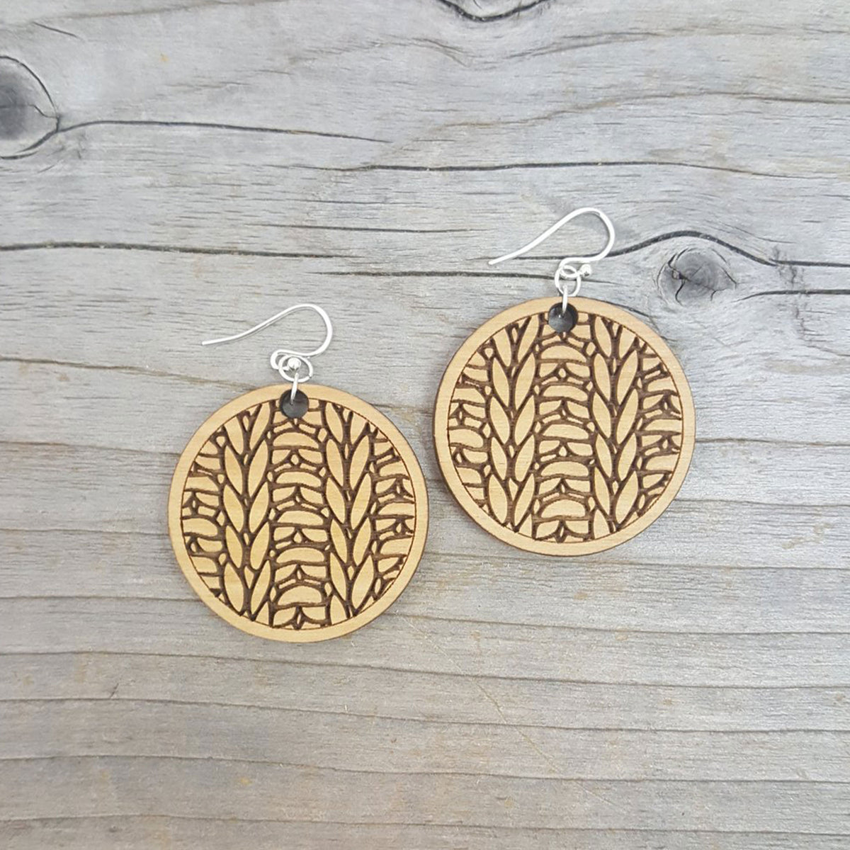 Katrinkles Knit Jewelry - Circle Earrings - Zoom Image