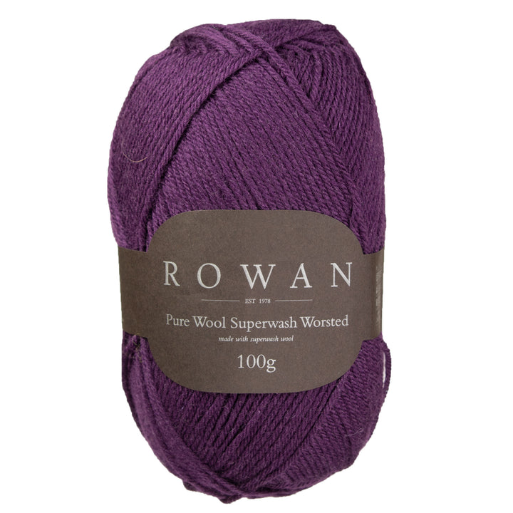 Rowan Pure Wool Superwash Worsted Yarn - 198 Eggplant - Zoom Image