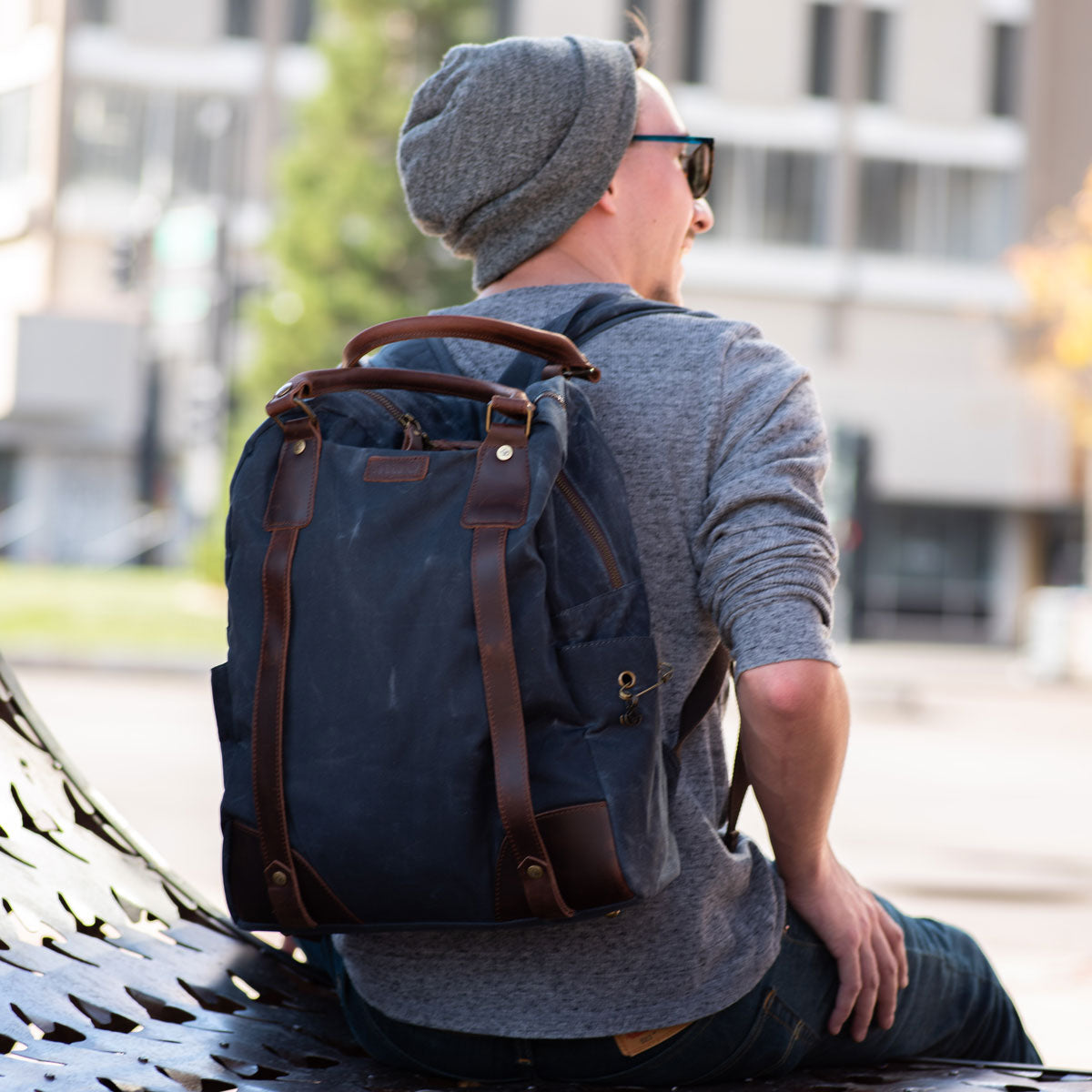 della Q Maker's Canvas Backpack - Blue - Extra Image