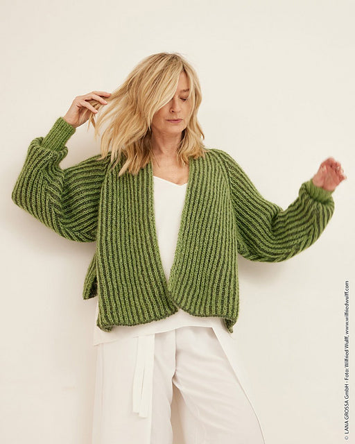 Lana Grossa Classici 20 Patterns - 16 High-Low Raglan Jacket - PDF Download
