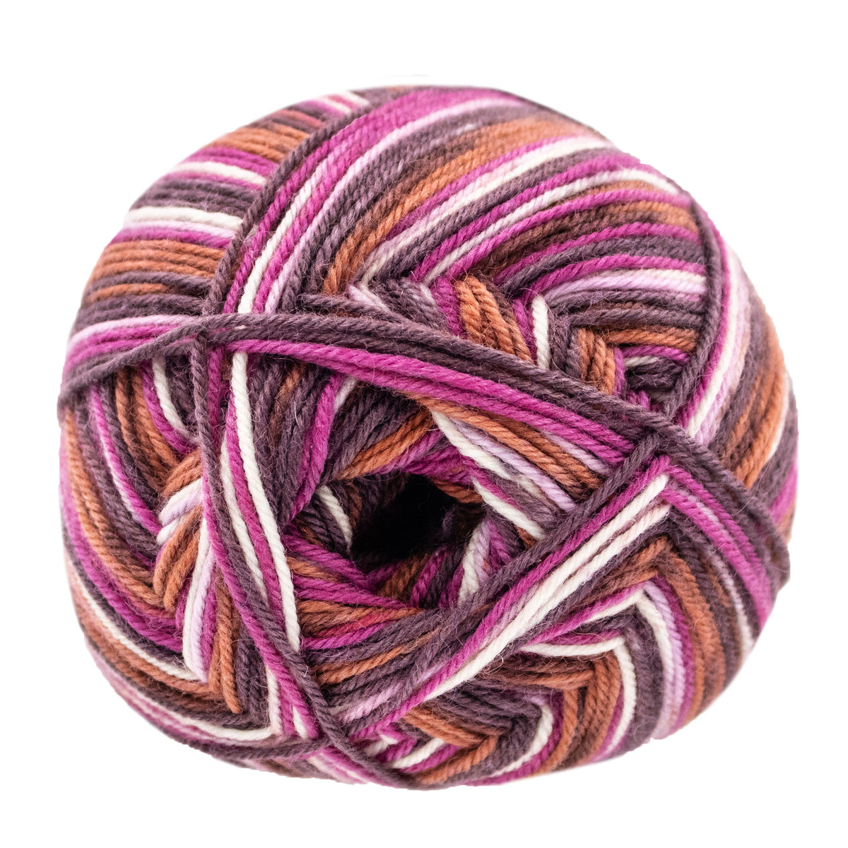 Lana Grossa Meilenweit 100 Merino Extrafine Soft Yarn - 4468 Pink/Natural/Antique Red/Fuchsia/Rust/Brown

