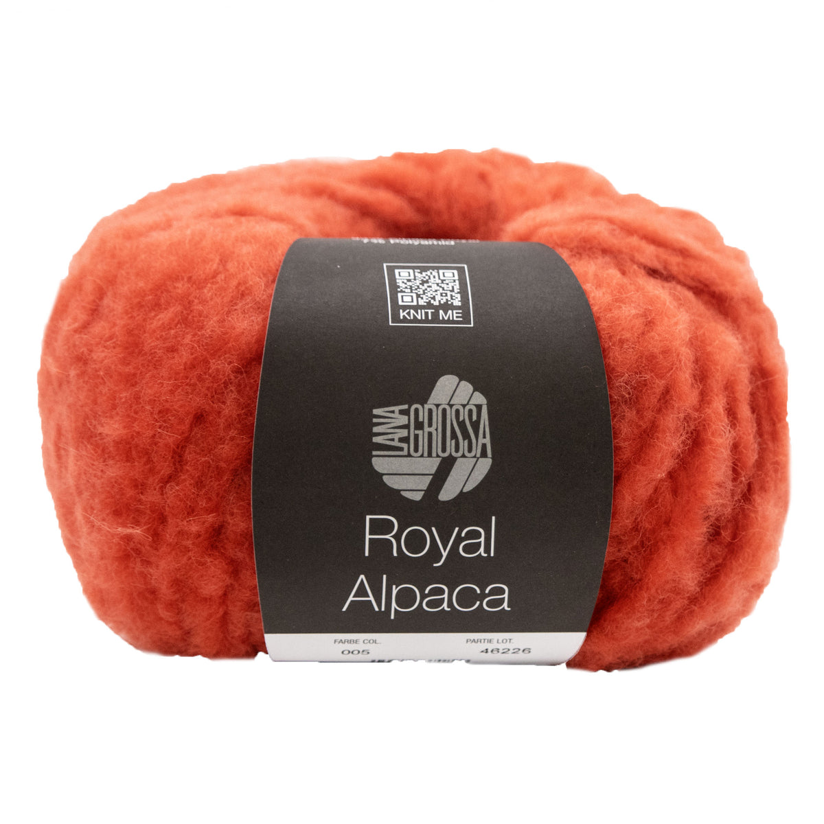 Lana Grossa Royal Alpaca Yarn - 05 Rust Orange
