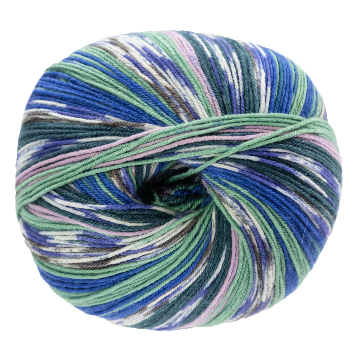 Lana Grossa Meilenweit 100 Seta Felicia Yarn - 3161 Greys/Cornflower/White/Turquoise/Pale Purple/Petrol
