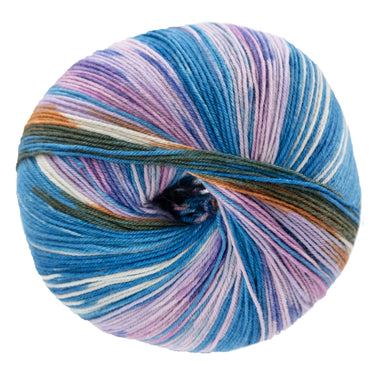 Lana Grossa Meilenweit 100 Seta Fiore Yarn - 3371 Turquoise/Lilac/Pink/Ochre/White/Navy/Khaki