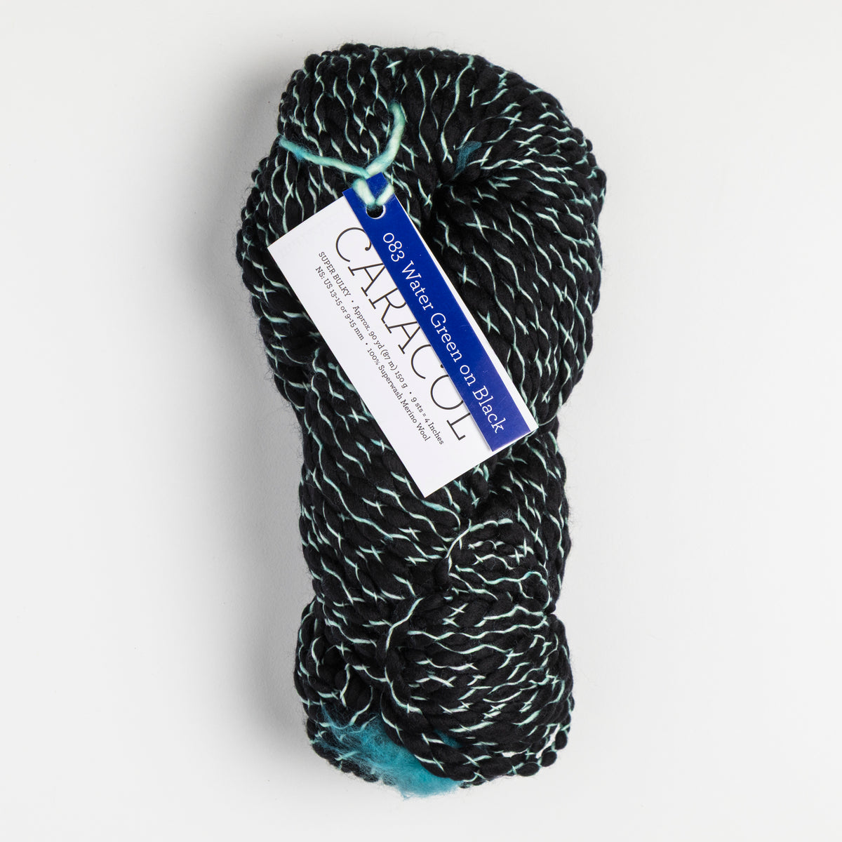 Malabrigo Caracol Yarn - 083 Water Green on Black
