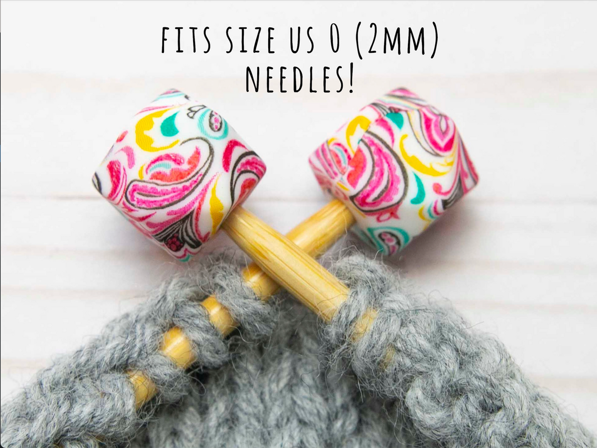 Fox & Pine Stitches Stitch Stoppers/ Point Protector - *Small Hole* Pink Paisley Hexagon
