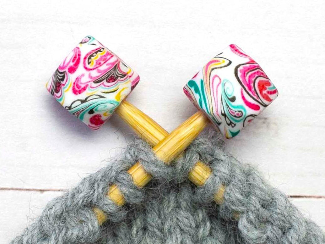 Fox & Pine Stitches Stitch Stoppers/  Point Protector - Pink Paisley Hexagon
